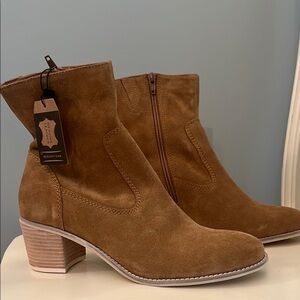 Crevo Tan Ankle Boots with Suede Finish
